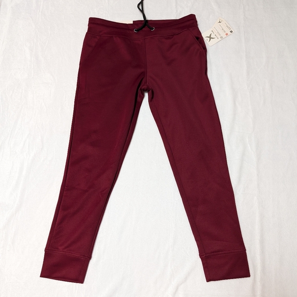 NWT. MEN'S BURGUNDY BANDED BOTTOM JOGGERS. SIZE LARGE - Picture 1 of 11